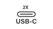 Icon signifying USB-C connectivity, a modern standard for charging and data transfer.