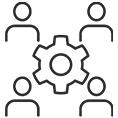 Icon representing collaboration or teamwork.