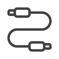 Icon depicting a USB cable with connectors at both ends.